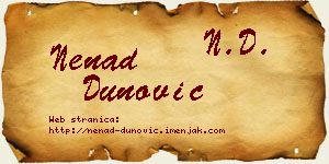 Nenad Dunović vizit kartica